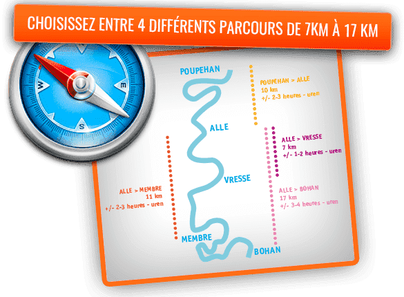 Carte Descente de la Semois en kayak